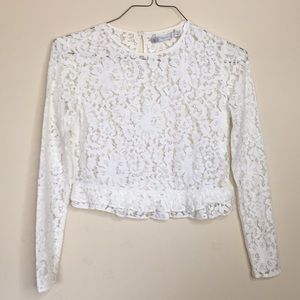 Selling see through, white lace crop top!